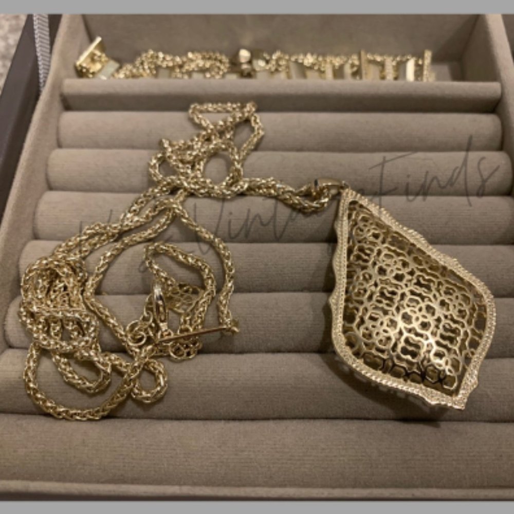 Kendra Scott Gold/Gold Filigree Aiden Necklace #2*